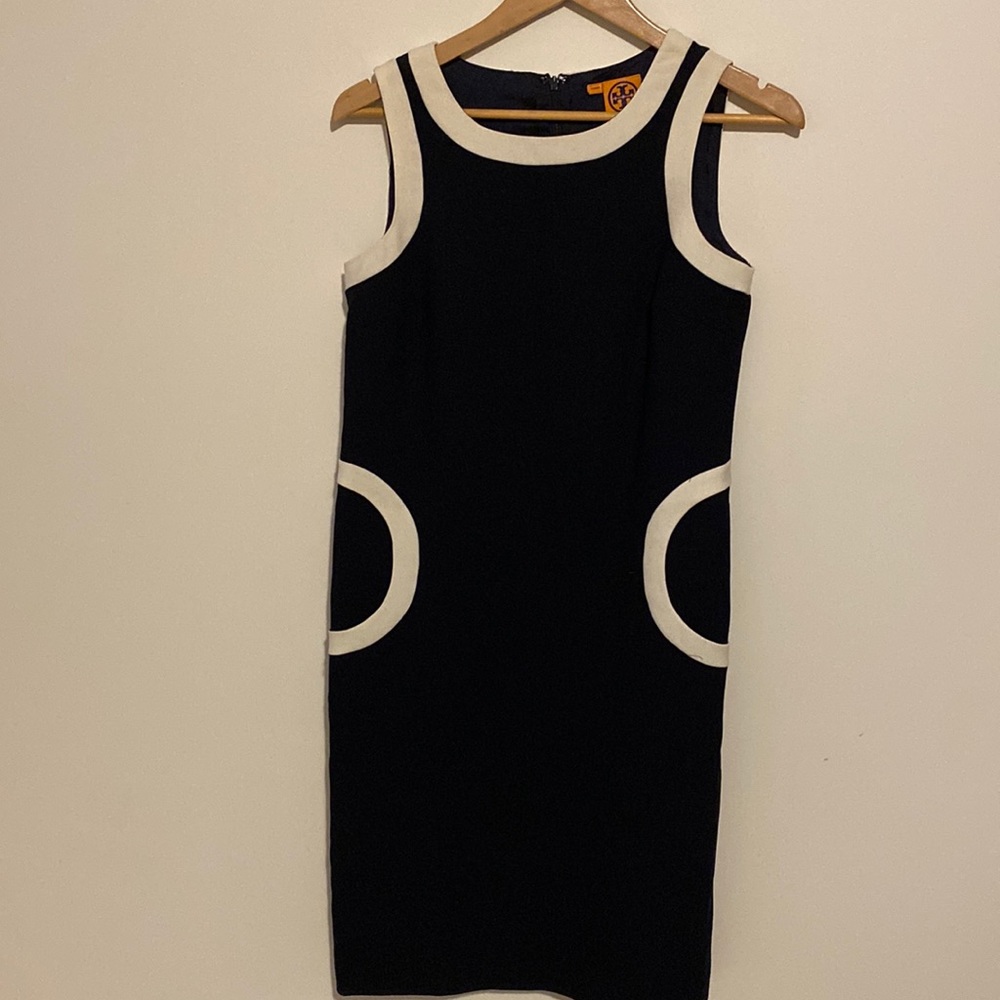 Tory Burch Black and White Sleeveless Dress